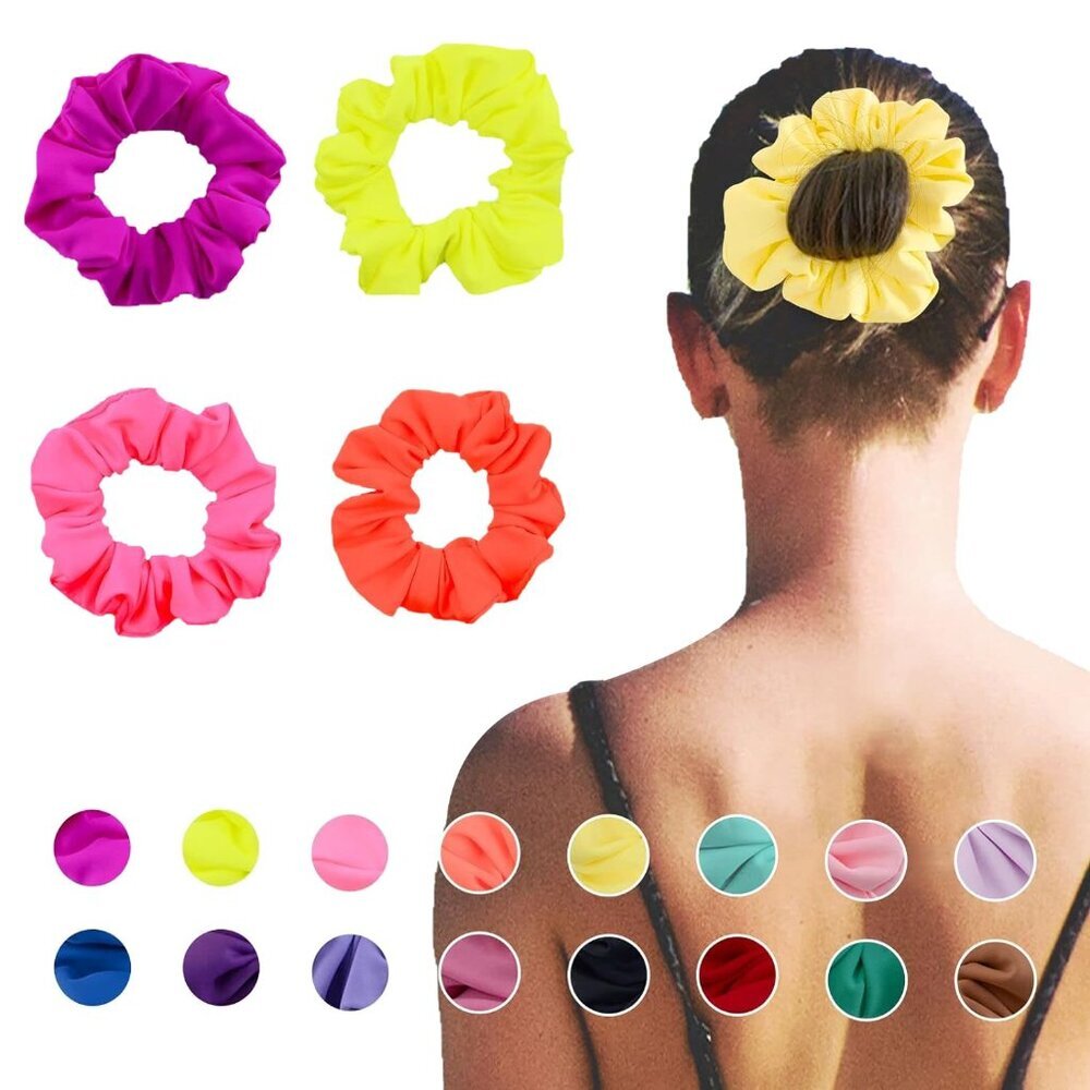 Waterproof Neon Scrunchies Gym Scrunchie - Water-resistant Hair Ties Pool scrunc